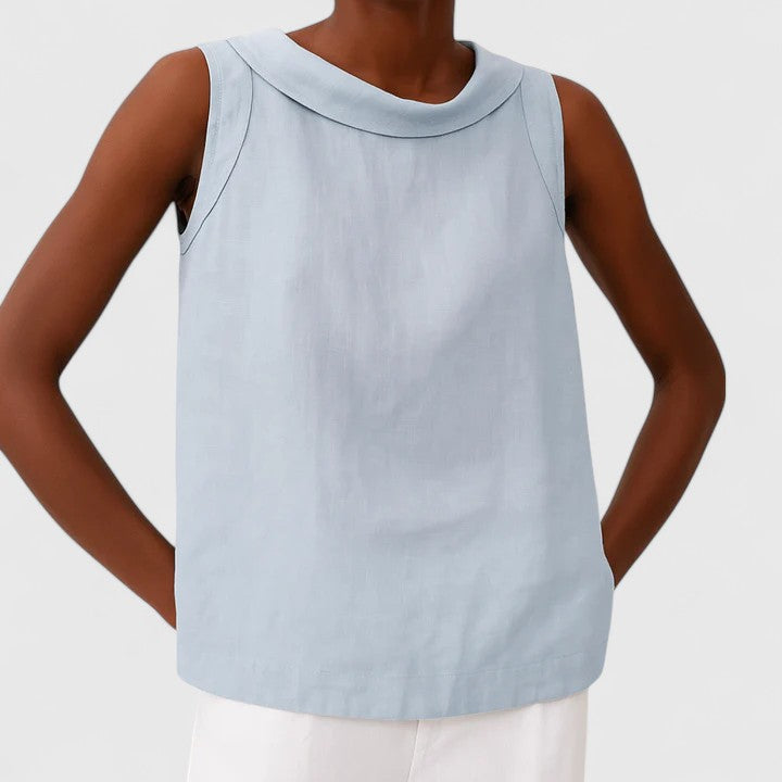 BYRACHELHART | Elegant Top with Roll Collar