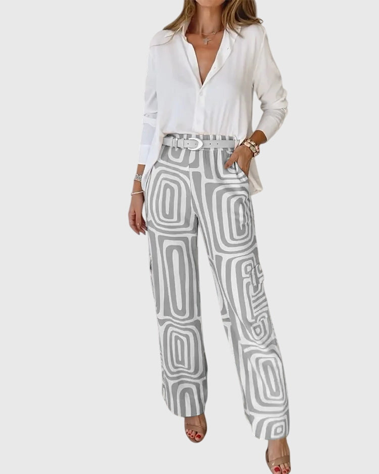 BYRACHELHART | Stylish Pants with Blouse and Belt
