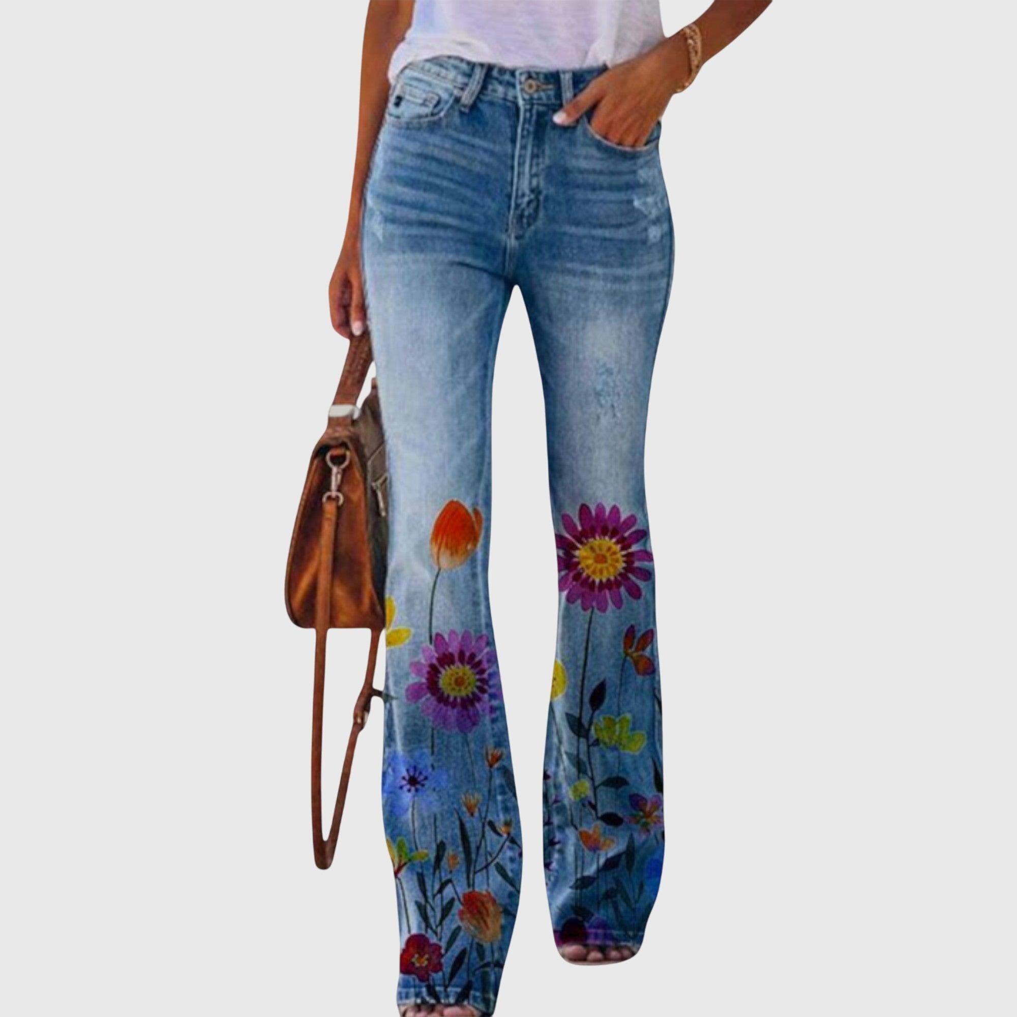 BYRACHELHART | Floral Wide Cut Jeans