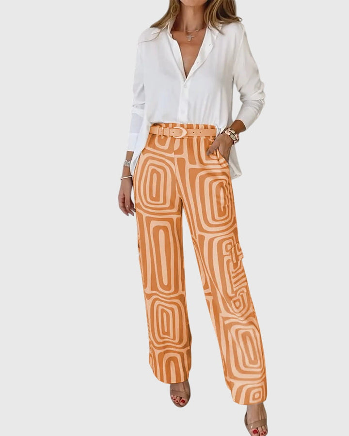 BYRACHELHART | Stylish Pants with Blouse and Belt
