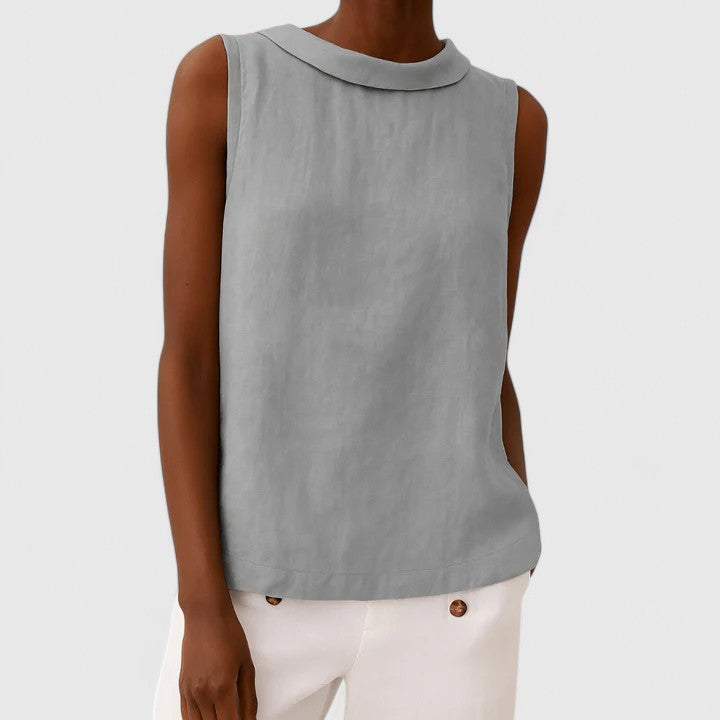 BYRACHELHART | Elegant Top with Roll Collar