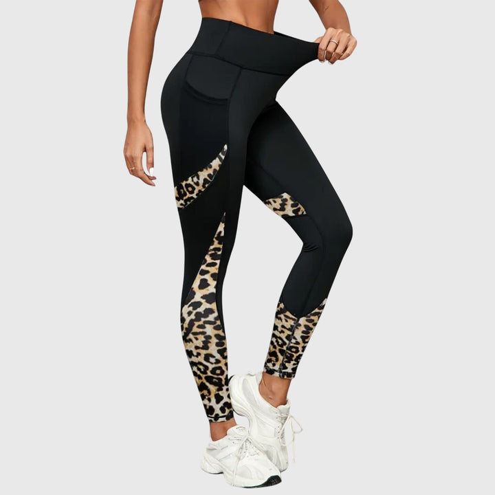 BYRACHELHART | High-Waisted Training Pants in Leopard Print