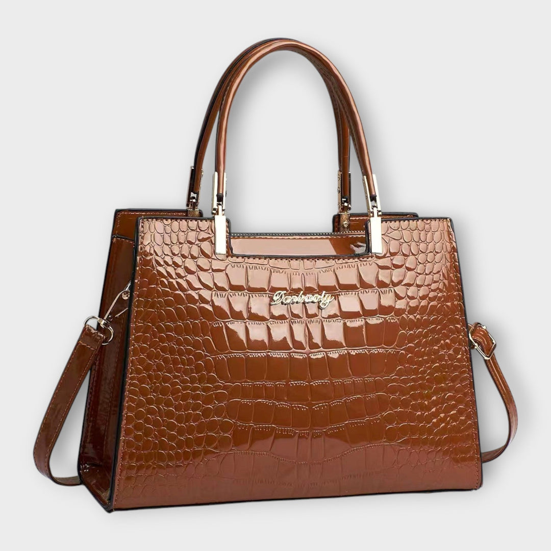 BYRACHELHART | Glossy Crocodile Pattern Handbag