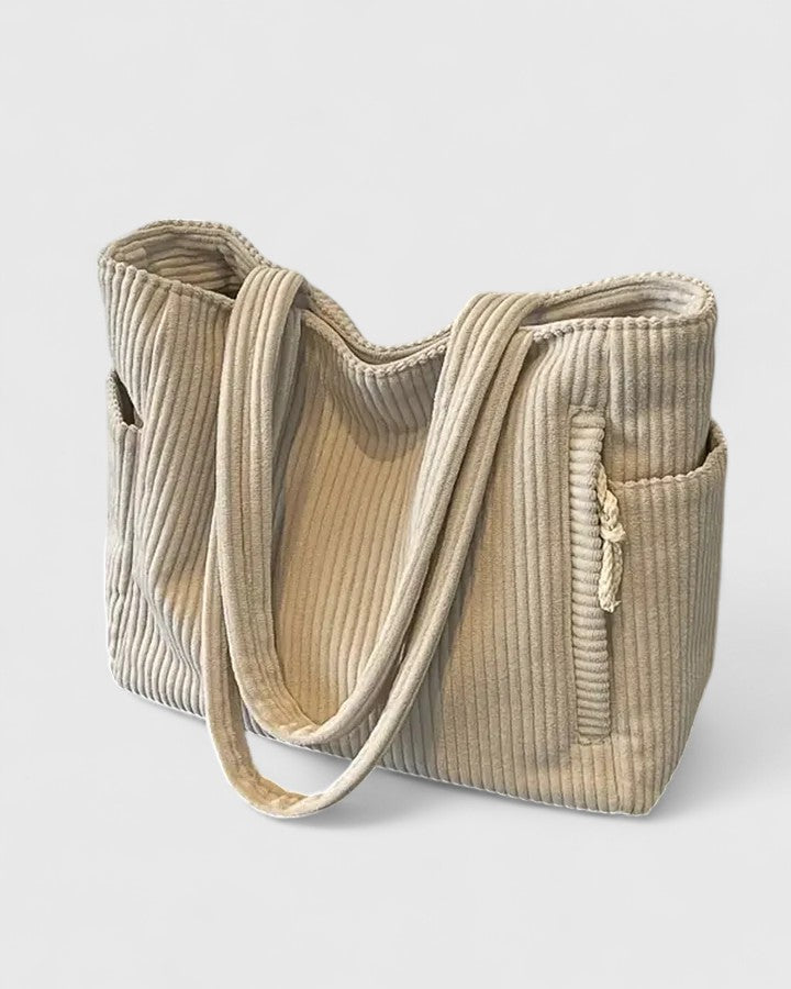 BYRACHELHART | Ribbed Tote Bag in Luxurious Material with Cord Detail