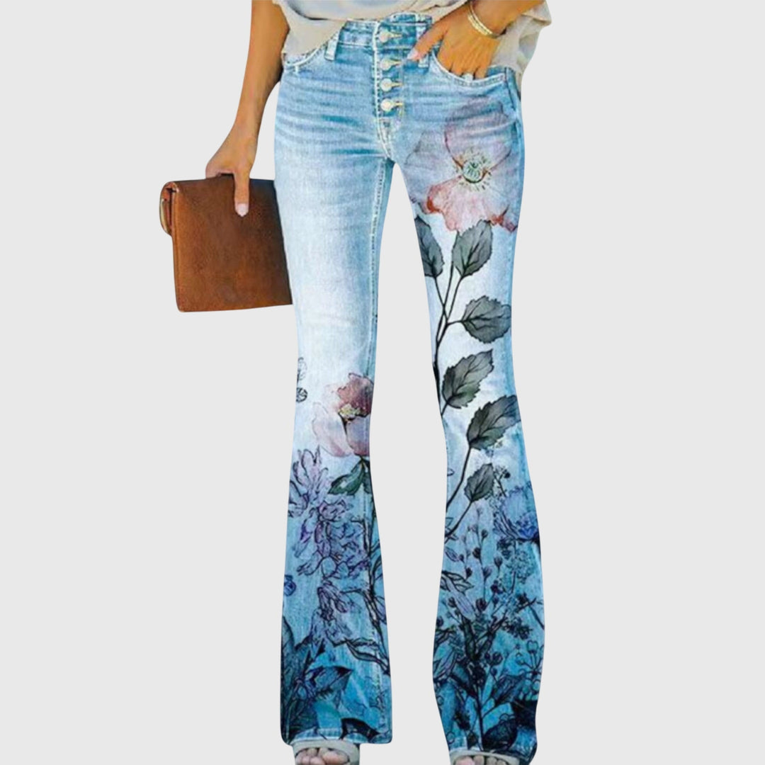 BYRACHELHART | Floral Wide Cut Jeans