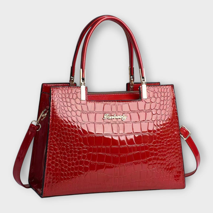 BYRACHELHART | Glossy Crocodile Pattern Handbag