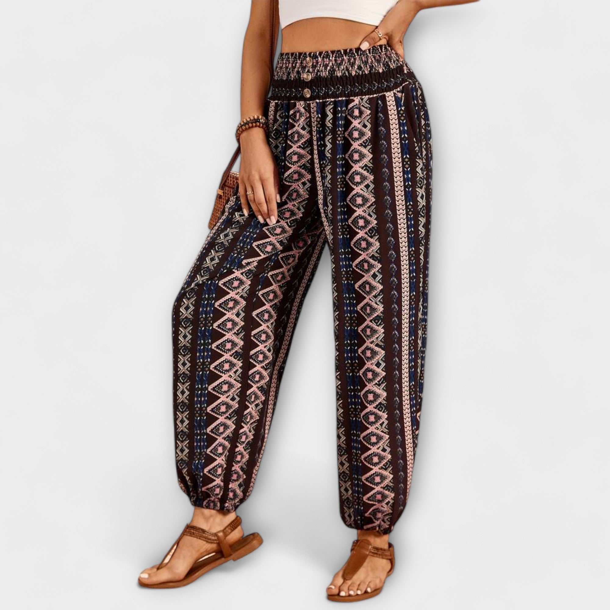 BYRACHELHART | Pants with Ethnic Graphic