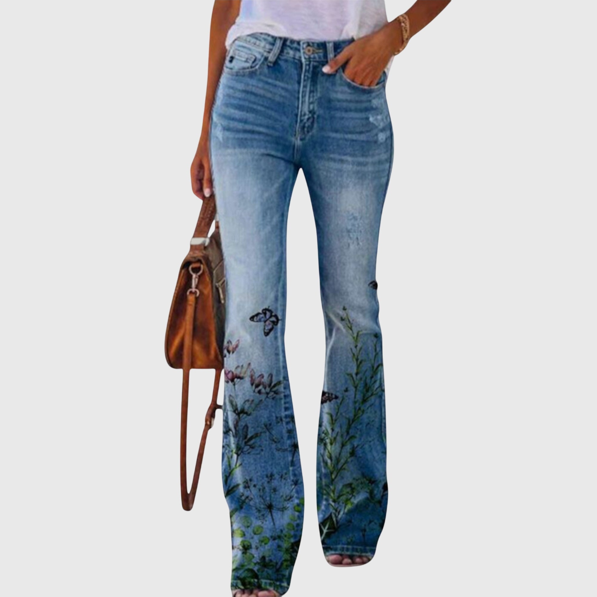 BYRACHELHART | Floral Wide Cut Jeans