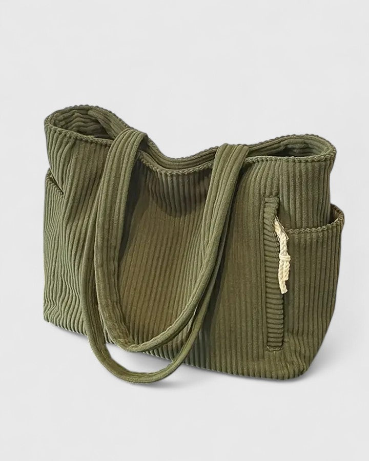 BYRACHELHART | Ribbed Tote Bag in Luxurious Material with Cord Detail