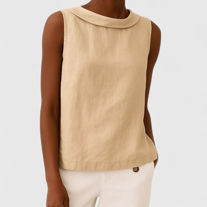 BYRACHELHART | Elegant Top with Roll Collar