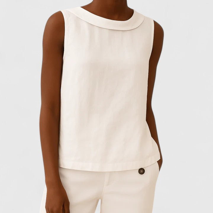 BYRACHELHART | Elegant Top with Roll Collar