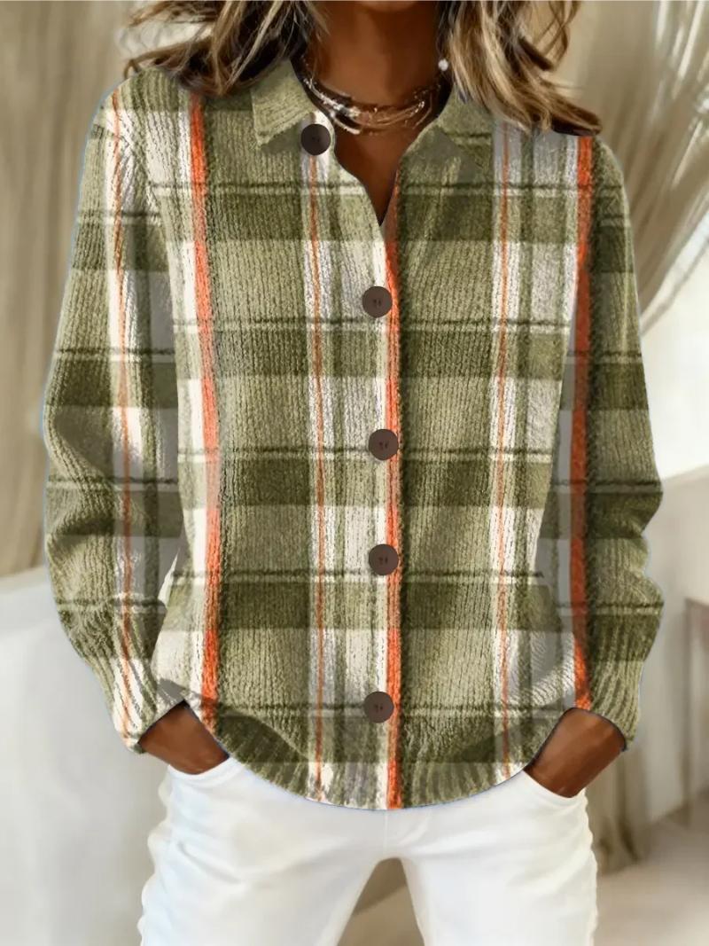 BYRACHELHART | Olive Plaid Button Cardigan
