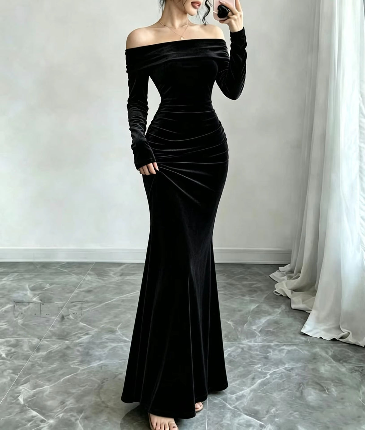 Women's Cocktail Dress | Maxi Leopard Print Off Shoulder Long Sleeve