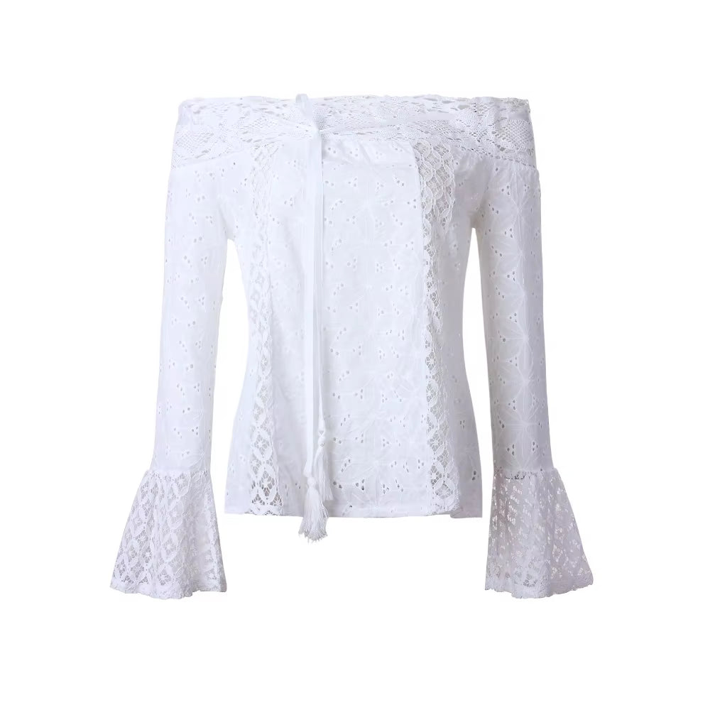 Women's Blouse | Off Shoulder Lace Bell Sleeve