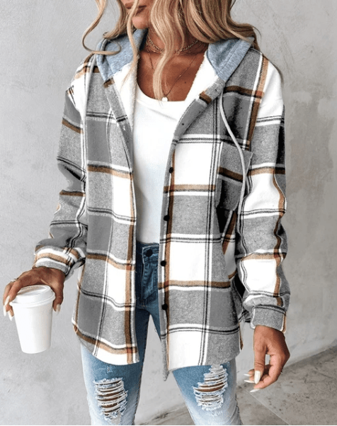 BYRACHELHART | Checkered Hooded Jacket