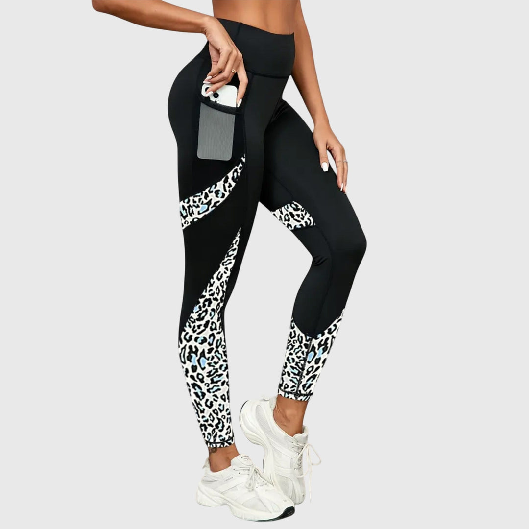 BYRACHELHART | High-Waisted Training Pants in Leopard Print