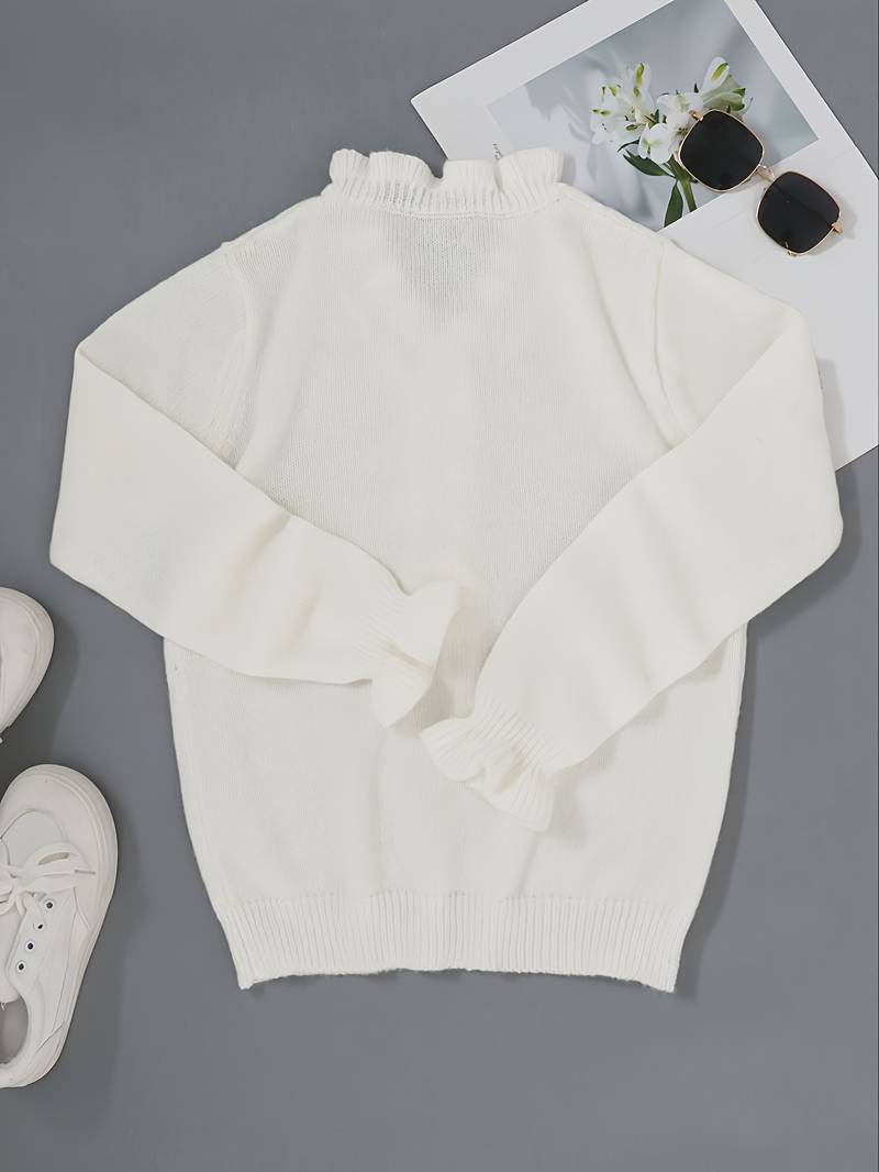 BYRACHELHART | Plain V-Neck Sweater with Buttons