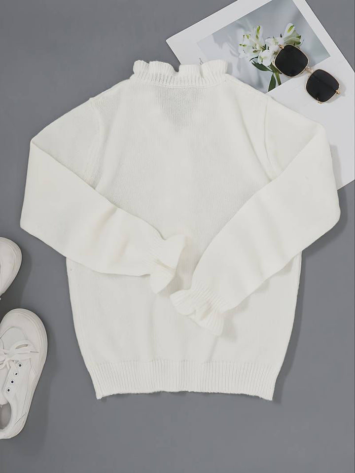 BYRACHELHART | Plain V-Neck Sweater with Buttons