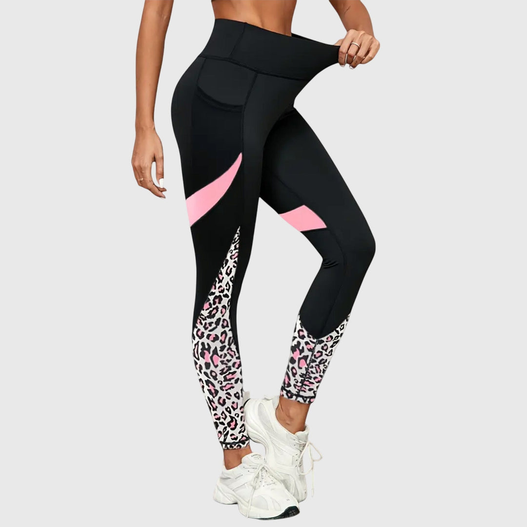 BYRACHELHART | High-Waisted Training Pants in Leopard Print