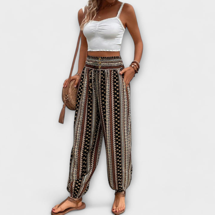 BYRACHELHART | Pants with Ethnic Graphic