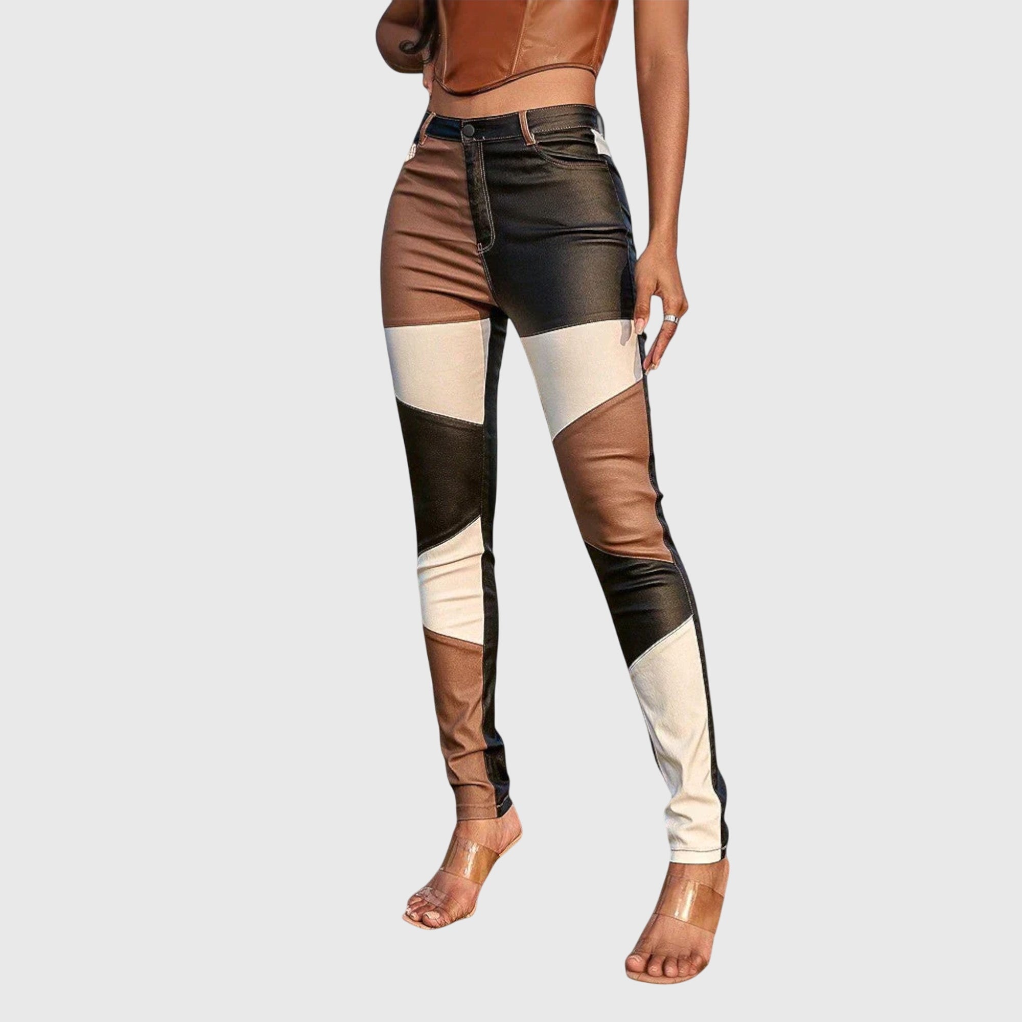 BYRACHELHART | Tube Pants in Color Block Pattern