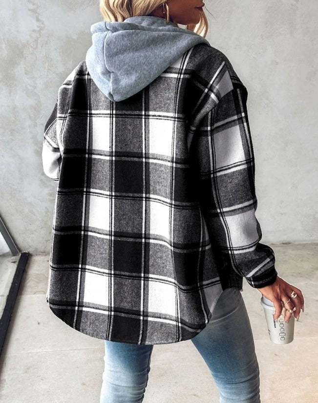 BYRACHELHART | Checkered Hooded Jacket