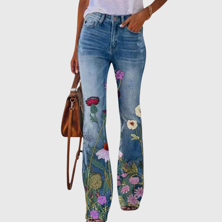 BYRACHELHART | Floral Wide Cut Jeans