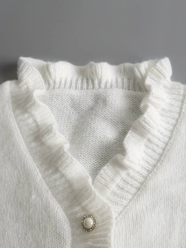BYRACHELHART | Plain V-Neck Sweater with Buttons