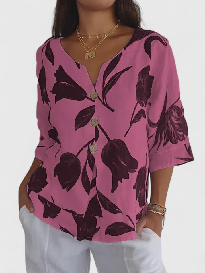 BYRACHELHART | Comfortable V-Neck Blouse