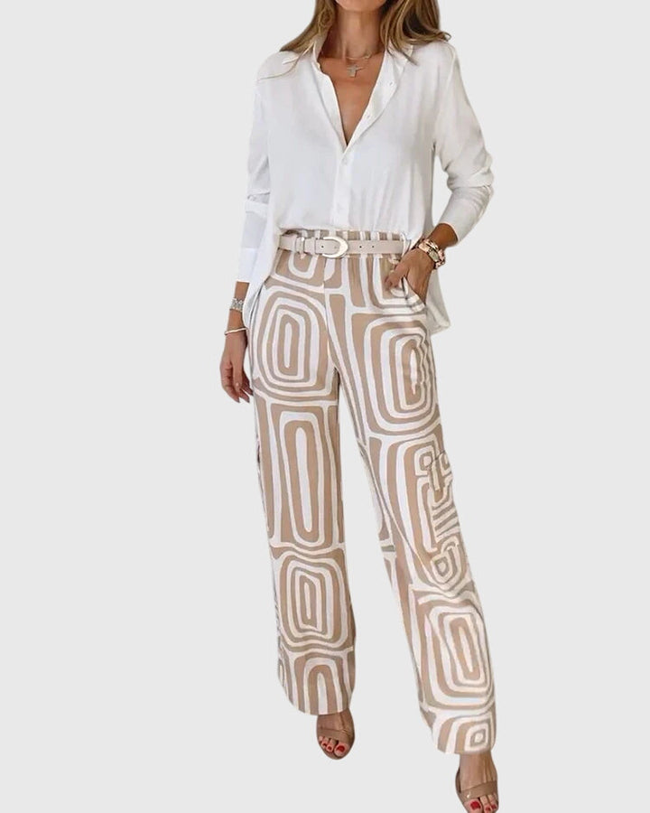 BYRACHELHART | Stylish Pants with Blouse and Belt